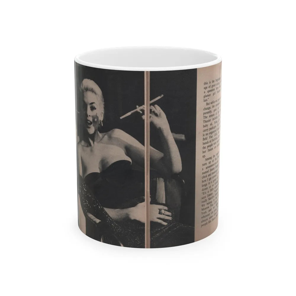 Jayne Mansfield #307 - JAYNE Pocket Magazine Pages 58 & 59 (Vintage Female Icon) White Coffee Mug-11oz-Go Mug Yourself