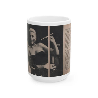 Jayne Mansfield #307 - JAYNE Pocket Magazine Pages 58 & 59 (Vintage Female Icon) White Coffee Mug-15oz-Go Mug Yourself