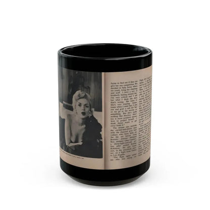 Jayne Mansfield #308 - JAYNE Pocket Magazine Pages 60 & 61 (Vintage Female Icon) Black Coffee Mug 15oz - Go Mug Yourself