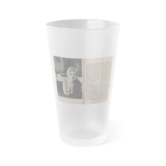 Jayne Mansfield #308 - JAYNE Pocket Magazine Pages 60 & 61 (Vintage Female Icon) Frosted Pint Glass 16oz 16oz Frosted - Go Mug Yourself
