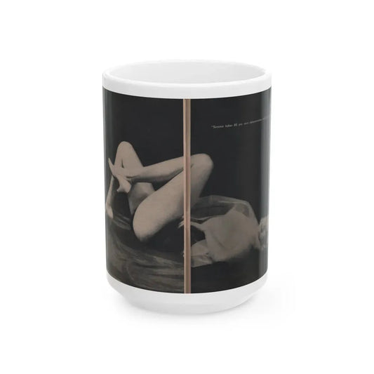 Jayne Mansfield #309 - JAYNE Pocket Magazine Pages 62 & 63 (Vintage Female Icon) White Coffee Mug 15oz - Go Mug Yourself