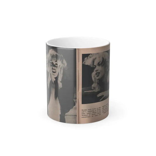 Jayne Mansfield #310 - JAYNE Pocket Magazine Pages 64 & 65 (Vintage Female Icon) Color Changing Coffee Mug 11oz - Go Mug Yourself