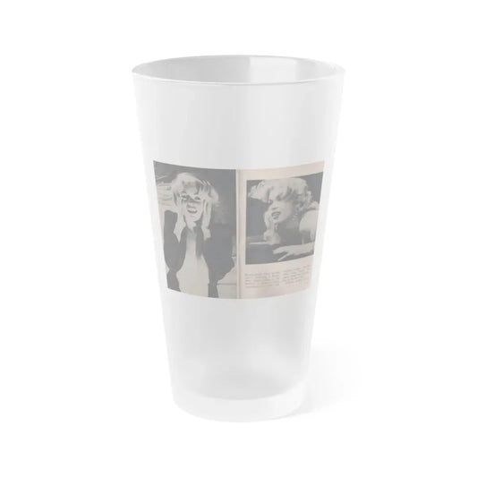 Jayne Mansfield #310 - JAYNE Pocket Magazine Pages 64 & 65 (Vintage Female Icon) Frosted Pint Glass 16oz 16oz Frosted - Go Mug Yourself