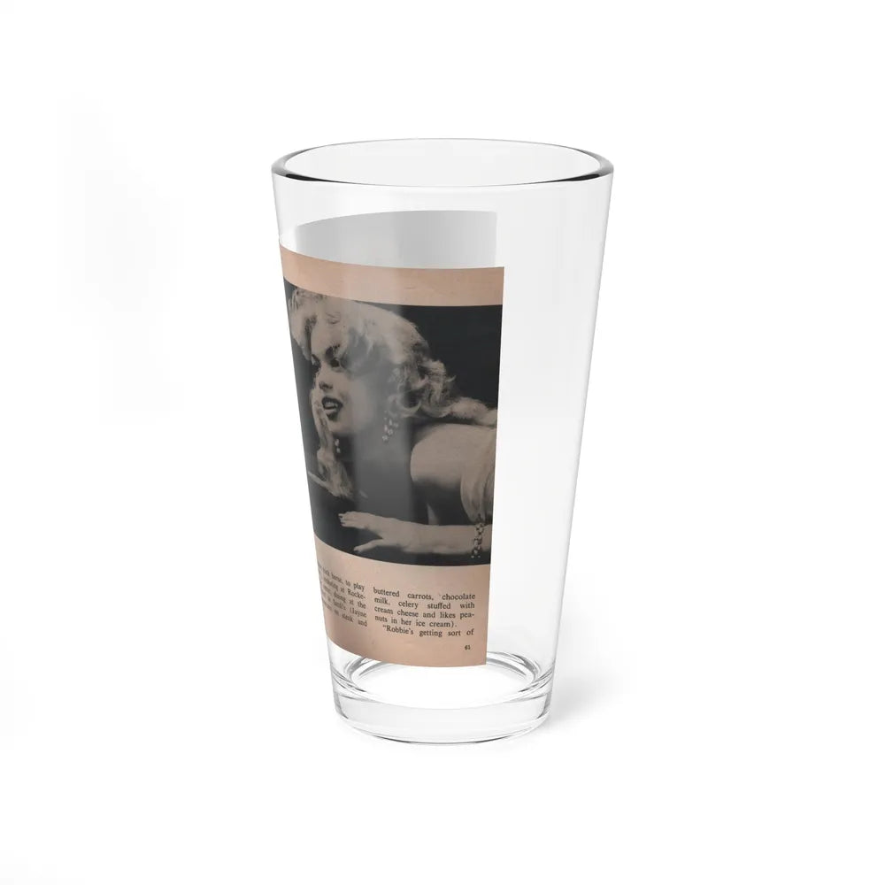 Jayne Mansfield #310 - JAYNE Pocket Magazine Pages 64 & 65 (Vintage Female Icon) Pint Glass 16oz-Go Mug Yourself