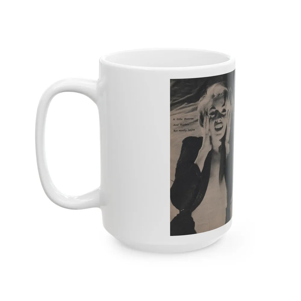 Jayne Mansfield #310 - JAYNE Pocket Magazine Pages 64 & 65 (Vintage Female Icon) White Coffee Mug-Go Mug Yourself