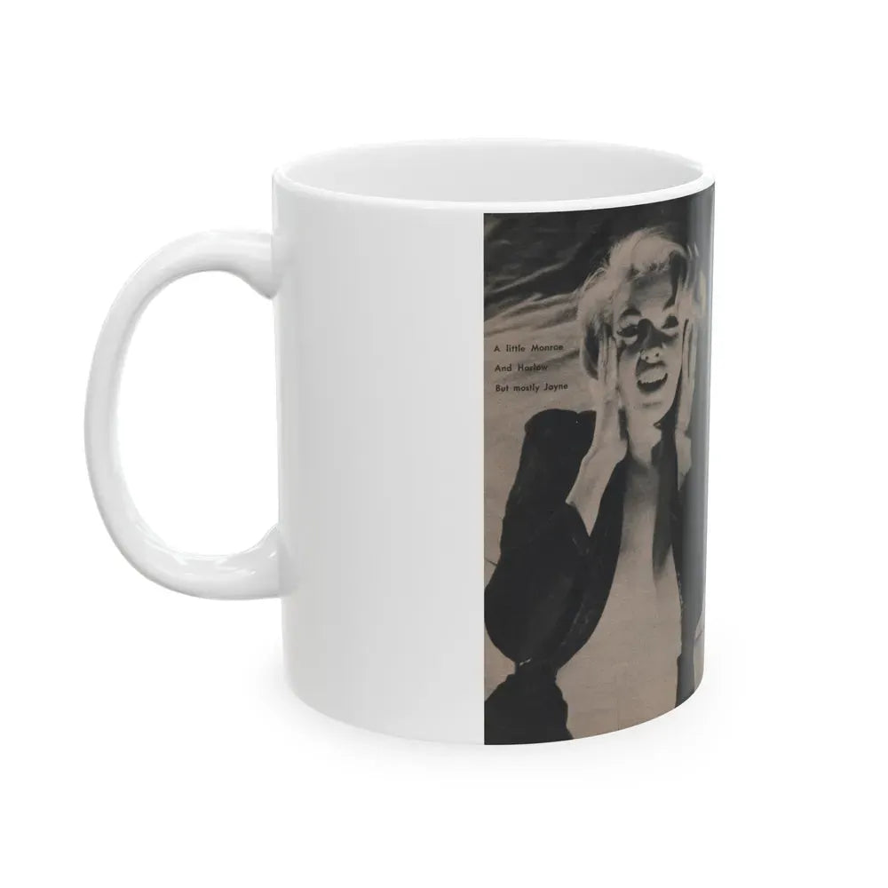 Jayne Mansfield #310 - JAYNE Pocket Magazine Pages 64 & 65 (Vintage Female Icon) White Coffee Mug - Go Mug Yourself