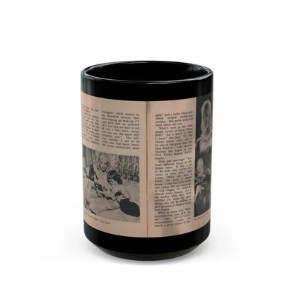 Jayne Mansfield #311 - JAYNE Pocket Magazine Pages 66 & 67 (Vintage Female Icon) Black Coffee Mug 15oz - Go Mug Yourself