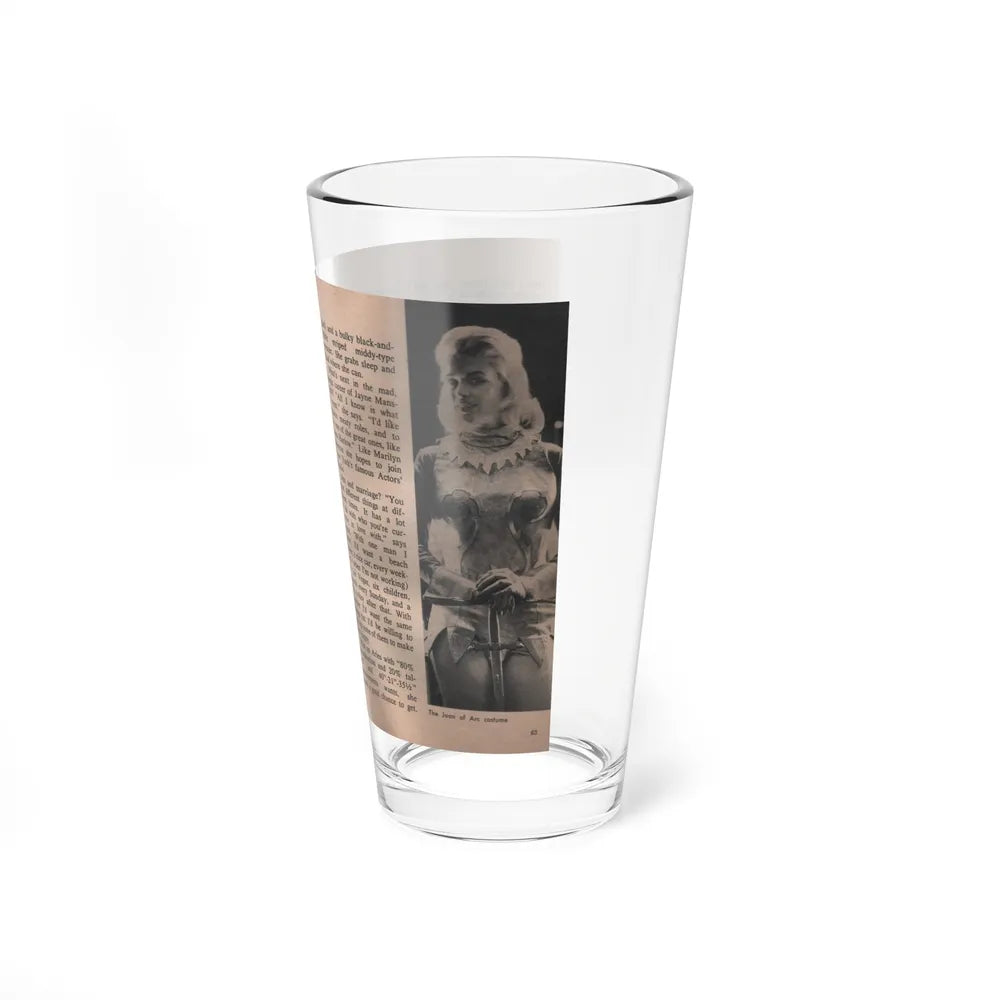 Jayne Mansfield #311 - JAYNE Pocket Magazine Pages 66 & 67 (Vintage Female Icon) Pint Glass 16oz-Go Mug Yourself