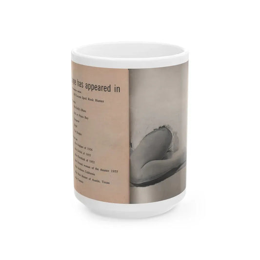 Jayne Mansfield #312 - JAYNE Pocket Magazine Pages 68 & 69 (Vintage Female Icon) White Coffee Mug 15oz - Go Mug Yourself