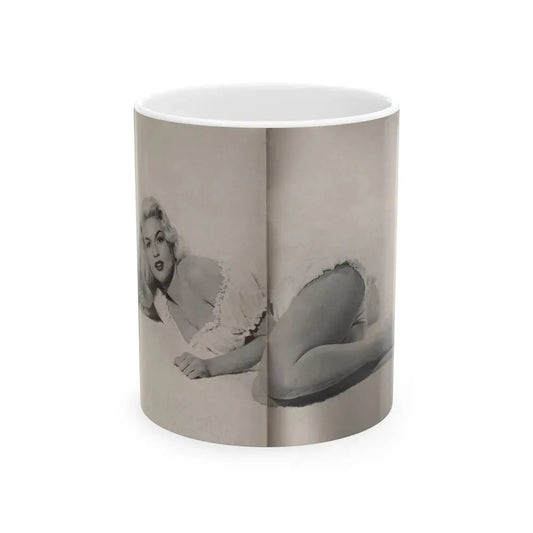 Jayne Mansfield #313 - JAYNE Pocket Magazine Joined (Vintage Female Icon) White Coffee Mug 11oz - Go Mug Yourself
