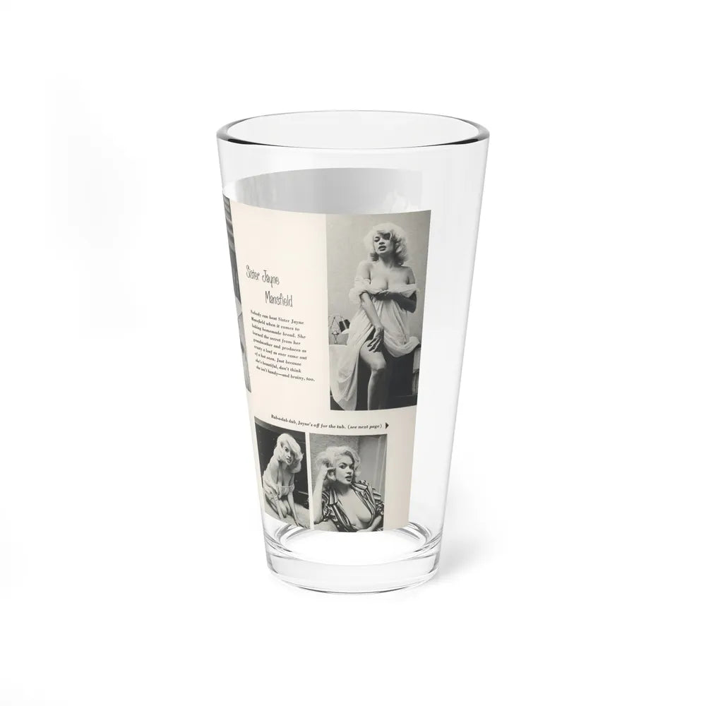 Jayne Mansfield #313 - Pages 1 & 2 of 4 with, 5 B&W Photos, Captions & Article from SCAMP Magazine May '57 (Vintage Female Icon) Pint Glass 16oz-Go Mug Yourself