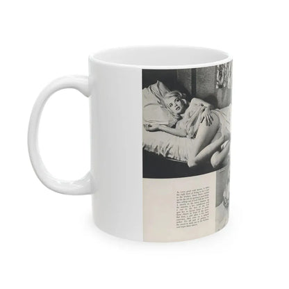 Jayne Mansfield #313 - Pages 1 & 2 of 4 with, 5 B&W Photos, Captions & Article from SCAMP Magazine May '57 (Vintage Female Icon) White Coffee Mug - Go Mug Yourself