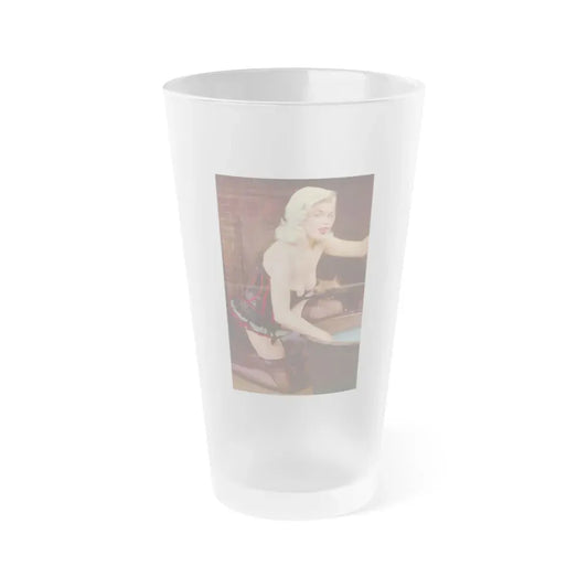 Jayne Mansfield #314 - Pages 3 & 4 of 4 with, Color Centerfold from SCAMP Magazine May '57 (Vintage Female Icon) Frosted Pint Glass 16oz 16oz Frosted - Go Mug Yourself