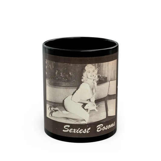 Jayne Mansfield #315 - 1 Almost Full Page B&W Photo on Page 34 from BOLD Pocket Mag. Feb. '59 (Vintage Female Icon) Black Coffee Mug 11oz - Go Mug Yourself