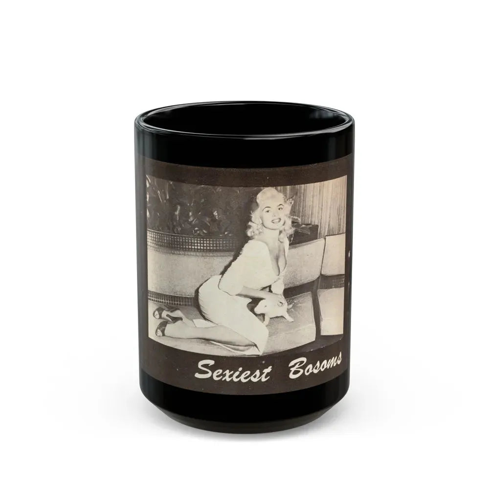 Jayne Mansfield #315 - 1 Almost Full Page B&W Photo on Page 34 from BOLD Pocket Mag. Feb. '59 (Vintage Female Icon) Black Coffee Mug 15oz - Go Mug Yourself