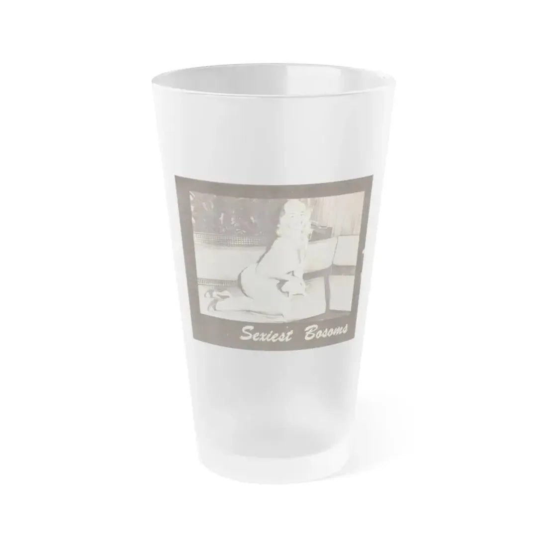 Jayne Mansfield #315 - 1 Almost Full Page B&W Photo on Page 34 from BOLD Pocket Mag. Feb. '59 (Vintage Female Icon) Frosted Pint Glass 16oz 16oz Frosted - Go Mug Yourself