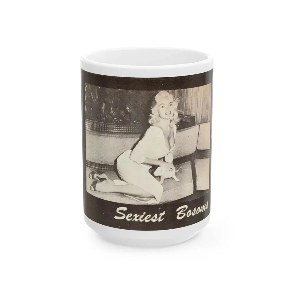 Jayne Mansfield #315 - 1 Almost Full Page B&W Photo on Page 34 from BOLD Pocket Mag. Feb. '59 (Vintage Female Icon) White Coffee Mug 15oz - Go Mug Yourself