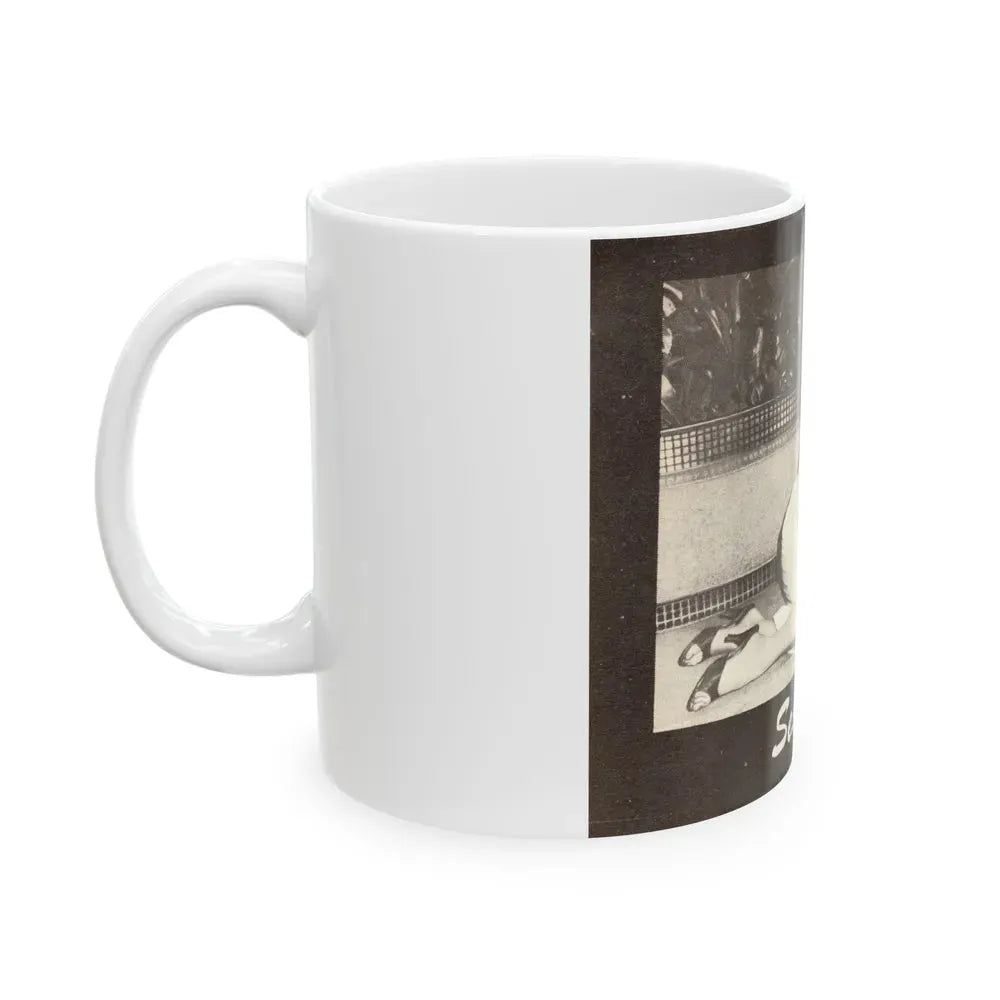 Jayne Mansfield #315 - 1 Almost Full Page B&W Photo on Page 34 from BOLD Pocket Mag. Feb. '59 (Vintage Female Icon) White Coffee Mug - Go Mug Yourself