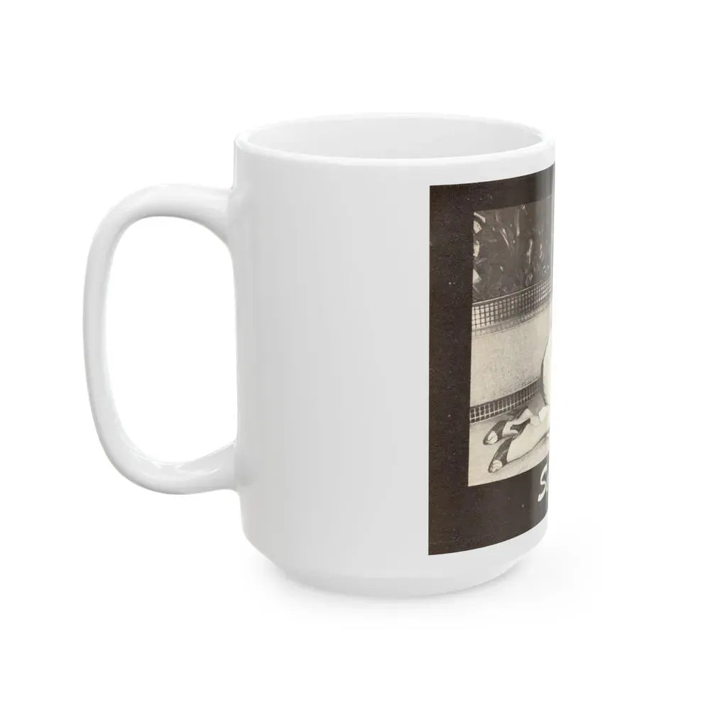 Jayne Mansfield #315 - 1 Almost Full Page B&W Photo on Page 34 from BOLD Pocket Mag. Feb. '59 (Vintage Female Icon) White Coffee Mug - Go Mug Yourself