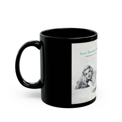 Jayne Mansfield #316 - Pages 40 & 41 Pages 1 & 2 of 6 featuring, Jayne+1 B&W Centerfold & Article from Pageant Digest Mag. June '55 (Vintage Female Icon) Black Coffee Mug - Go Mug Yourself