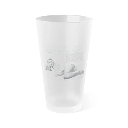 Jayne Mansfield #316 - Pages 40 & 41 Pages 1 & 2 of 6 featuring, Jayne+1 B&W Centerfold & Article from Pageant Digest Mag. June '55 (Vintage Female Icon) Frosted Pint Glass 16oz 16oz Frosted - Go Mug Yourself