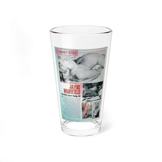 Jayne Mansfield #319 - 1 Page of Jayne with, 4 Pics 3 B&W+1 Color Topless and semi nude & brief article from Celebrity Skin Magazine July '98 (Vintage Female Icon) Pint Glass 16oz 16oz - Go Mug Yourself