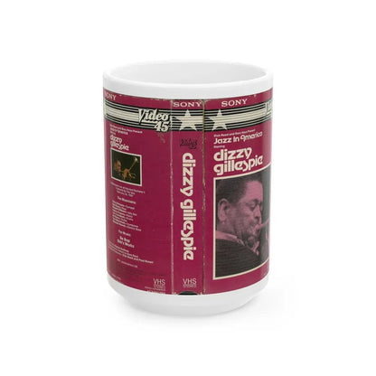 JAZZ IN AMERICA STARRING DIZZY GILLESPIE (VHS COVER) - White Coffee Mug 15oz - Go Mug Yourself