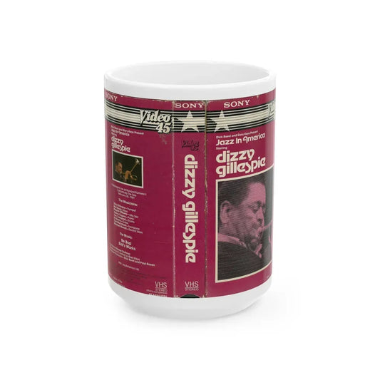 JAZZ IN AMERICA STARRING DIZZY GILLESPIE (VHS COVER) - White Coffee Mug 15oz - Go Mug Yourself