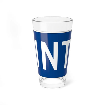 Jct plate blue es (Puerto Rico) (Road Sign) Pint Glass 16oz 16oz - Go Mug Yourself