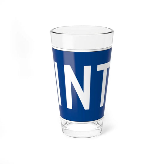 Jct plate blue es (Puerto Rico) (Road Sign) Pint Glass 16oz 16oz - Go Mug Yourself