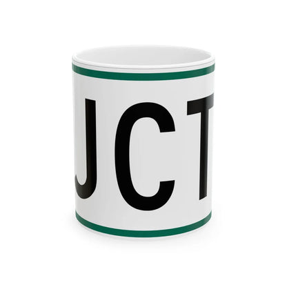 Jct plate South Dakota (South Dakota) (Road Sign) White Coffee Mug 11oz - Go Mug Yourself