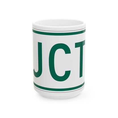 Jct plate Vermont (Vermont) (Road Sign) White Coffee Mug 15oz - Go Mug Yourself