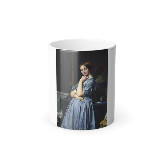 Jean-Auguste-Dominique Ingres (1780-1867) Comtesse d'Haussonville - Oil on Canvas 1845 - Color Changing Mug 11oz-11oz-Go Mug Yourself