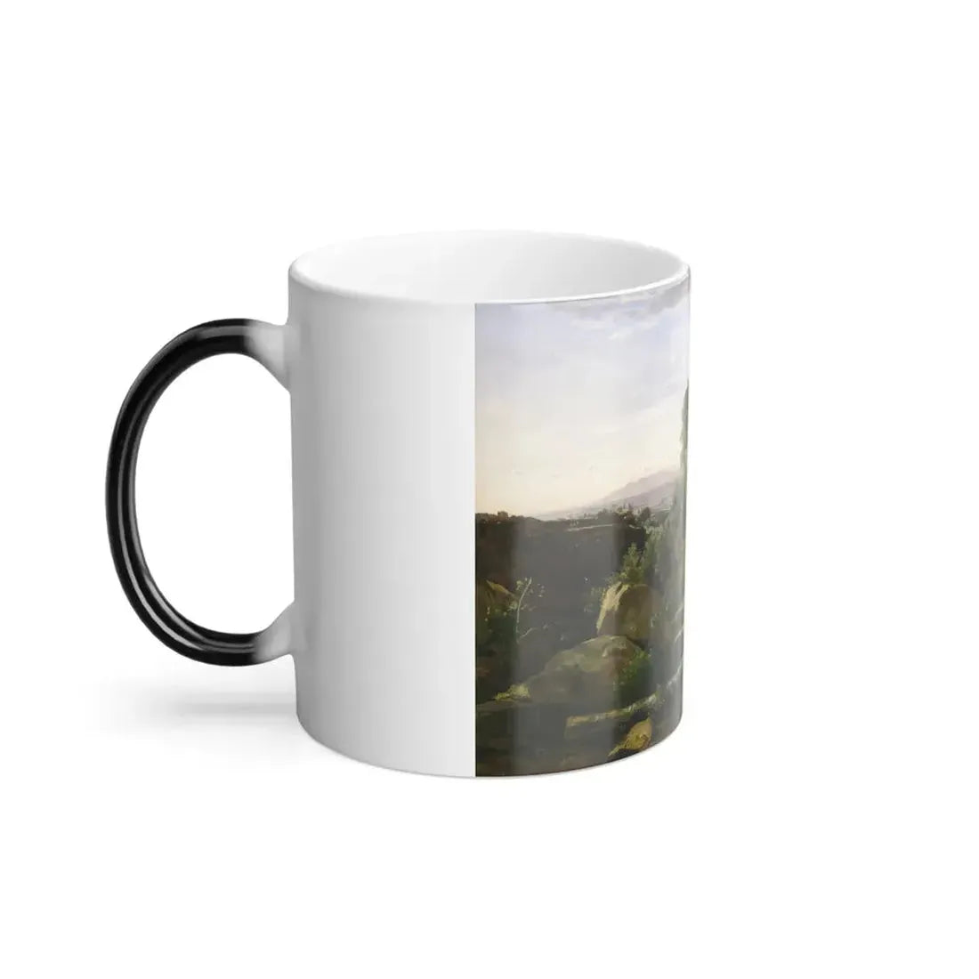 Jean-Baptiste-Camille Corot (1796-1875) A View near Volterra - 1838 - Color Changing Mug 11oz - Go Mug Yourself