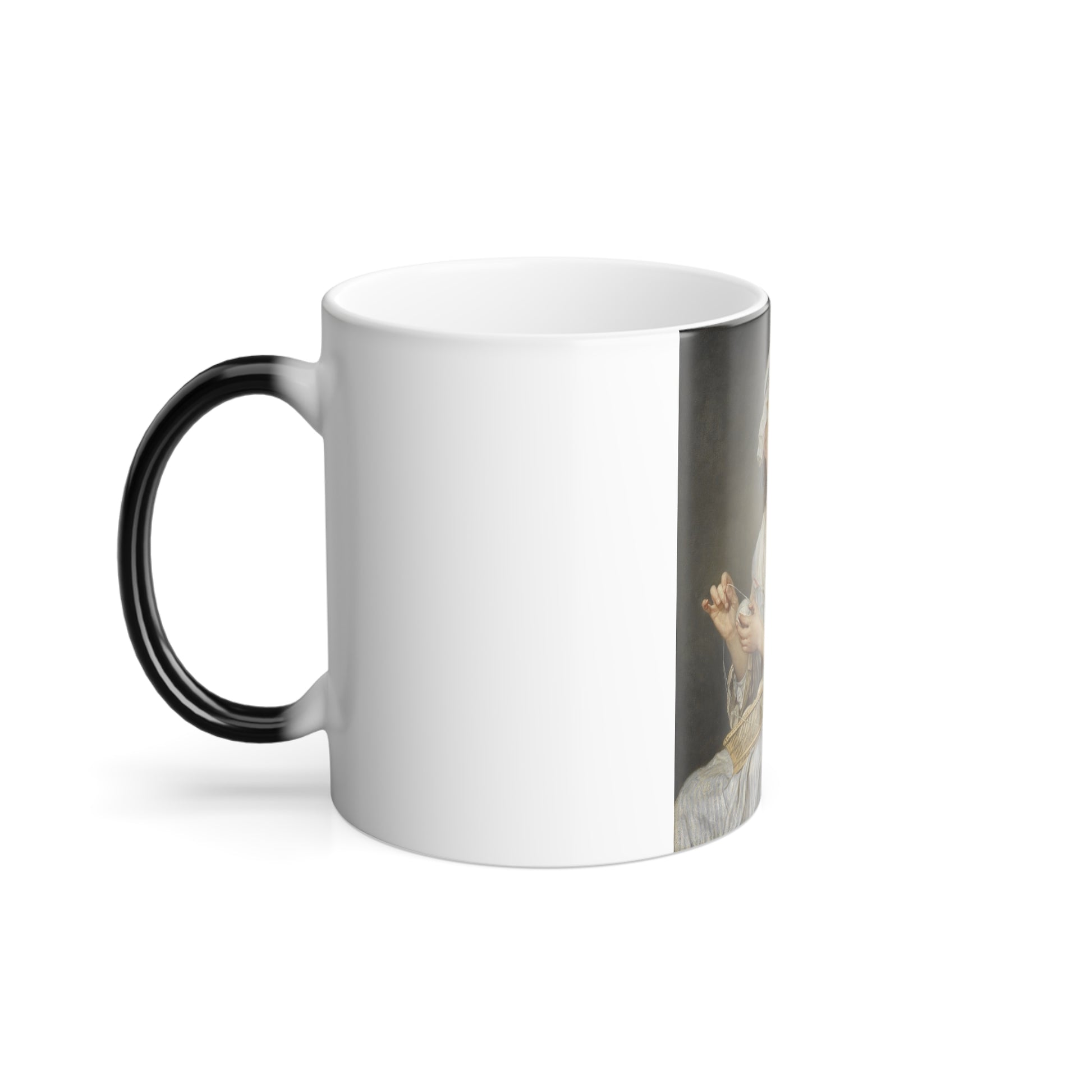 Jean-Baptiste Greuze (1725-1805) The Wool Winder - Oil on Canvas c1759 - Color Changing Mug 11oz-Go Mug Yourself