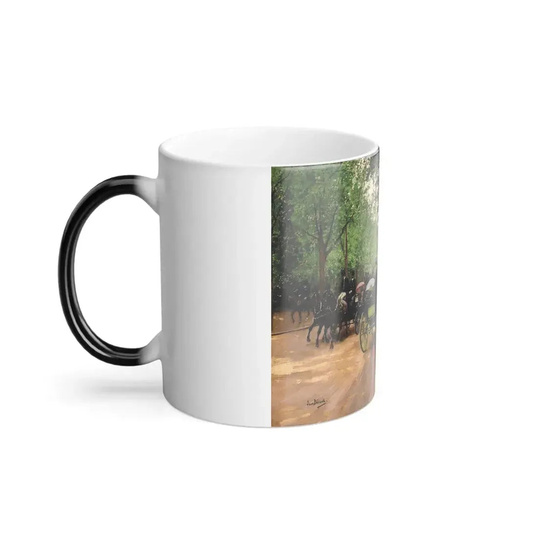 Jean Beraud (1849-1936) Bois de Boulogne - Oil on canvas - Color Changing Mug 11oz - Go Mug Yourself