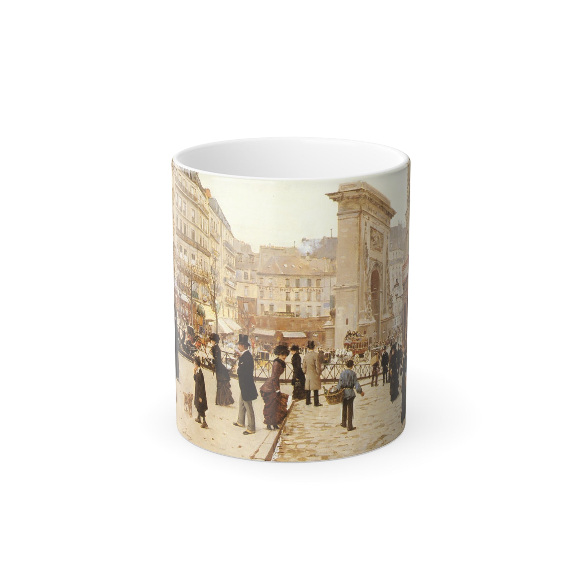 Jean Beraud (1849-1936) Le Boulevard St Denis, Paris - Oil on canvas - Color Changing Mug 11oz-11oz-Go Mug Yourself