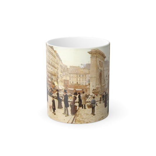 Jean Beraud (1849-1936) Le Boulevard St Denis, Paris - Oil on canvas - Color Changing Mug 11oz-11oz-Go Mug Yourself