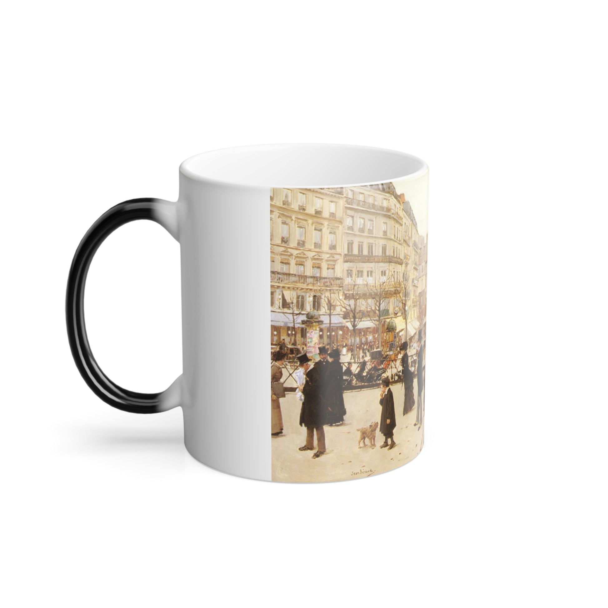 Jean Beraud (1849-1936) Le Boulevard St Denis, Paris - Oil on canvas - Color Changing Mug 11oz-Go Mug Yourself
