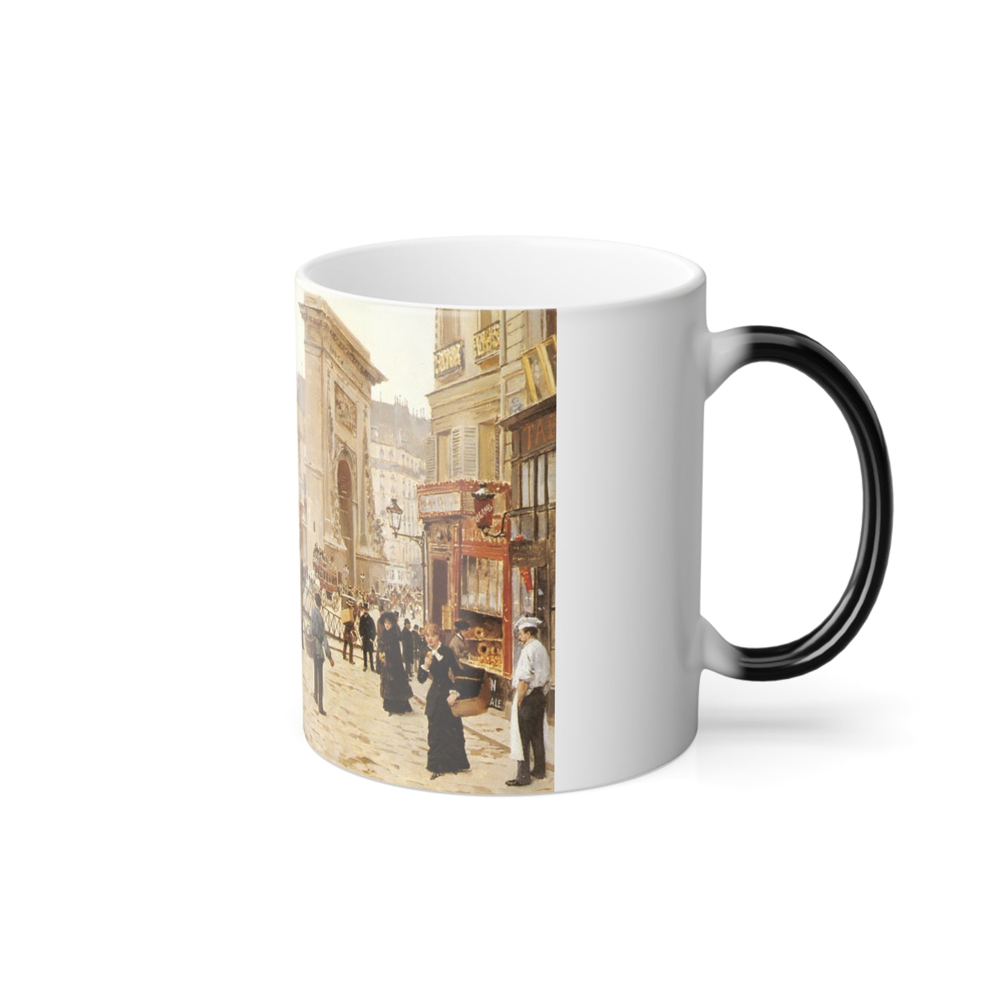Jean Beraud (1849-1936) Le Boulevard St Denis, Paris - Oil on canvas - Color Changing Mug 11oz-Go Mug Yourself
