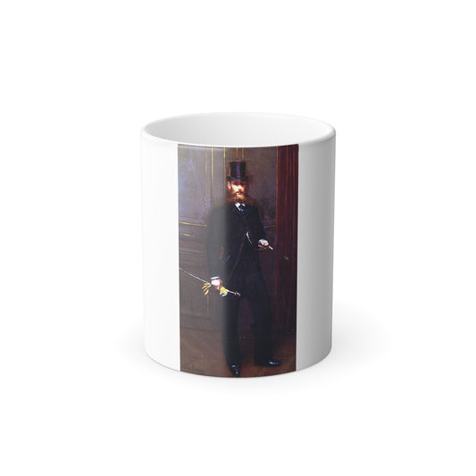 Jean Beraud (1849-1936) Portrait D'un Homme Elegant - Oil on panel - Color Changing Mug 11oz-11oz-Go Mug Yourself