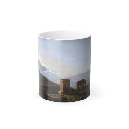 Jean Joseph Xavier Bidauld (1758-1846) An Italianate Landscape with Ruins and Cattle - Oil on Panel - Color Changing Mug 11oz 11oz - Go Mug Yourself