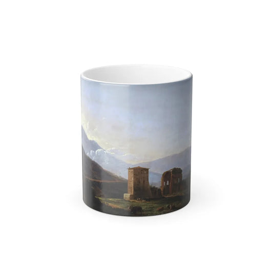 Jean Joseph Xavier Bidauld (1758-1846) An Italianate Landscape with Ruins and Cattle - Oil on Panel - Color Changing Mug 11oz 11oz - Go Mug Yourself