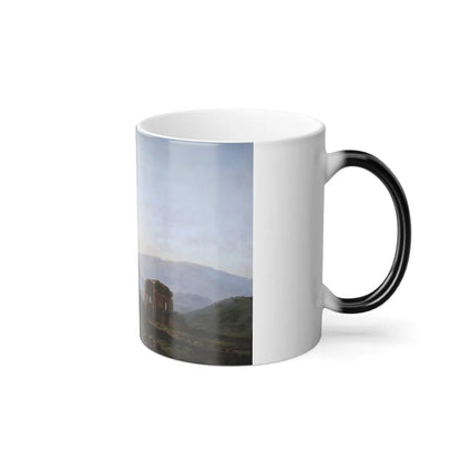 Jean Joseph Xavier Bidauld (1758-1846) An Italianate Landscape with Ruins and Cattle - Oil on Panel - Color Changing Mug 11oz - Go Mug Yourself