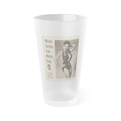 Jeanne Carmen #103 - 1 Page, 1 B&W Photo & Caption from Earl Wilson's Showgirls '56 (Vintage Female Icon) Frosted Pint Glass 16oz 16oz Frosted - Go Mug Yourself