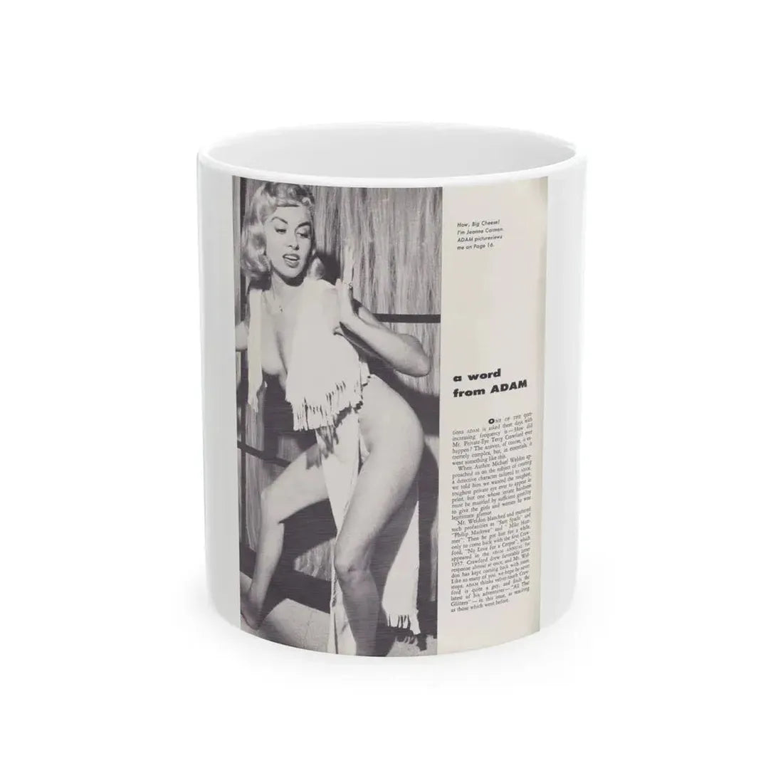 Jeanne Carmen #104 (Vintage Female Icon) White Coffee Mug 11oz - Go Mug Yourself