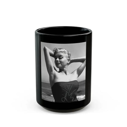 Jeanne Carmen #106 (Vintage Female Icon) Black Coffee Mug 15oz - Go Mug Yourself