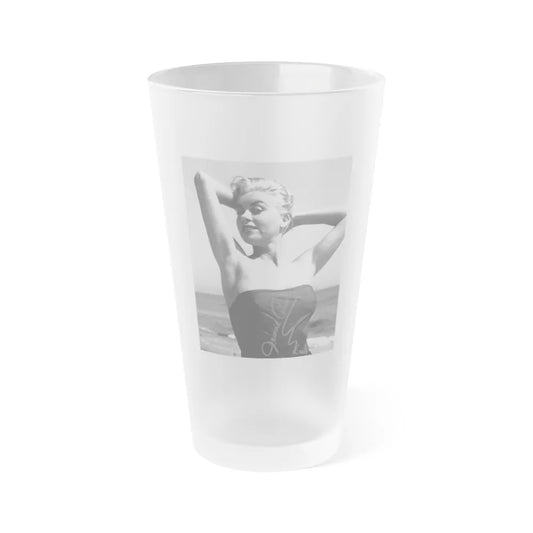 Jeanne Carmen #106 (Vintage Female Icon) Frosted Pint Glass 16oz-16oz-Frosted-Go Mug Yourself