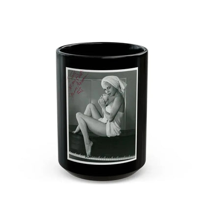 Jeanne Carmen #107 (Vintage Female Icon) Black Coffee Mug 15oz - Go Mug Yourself