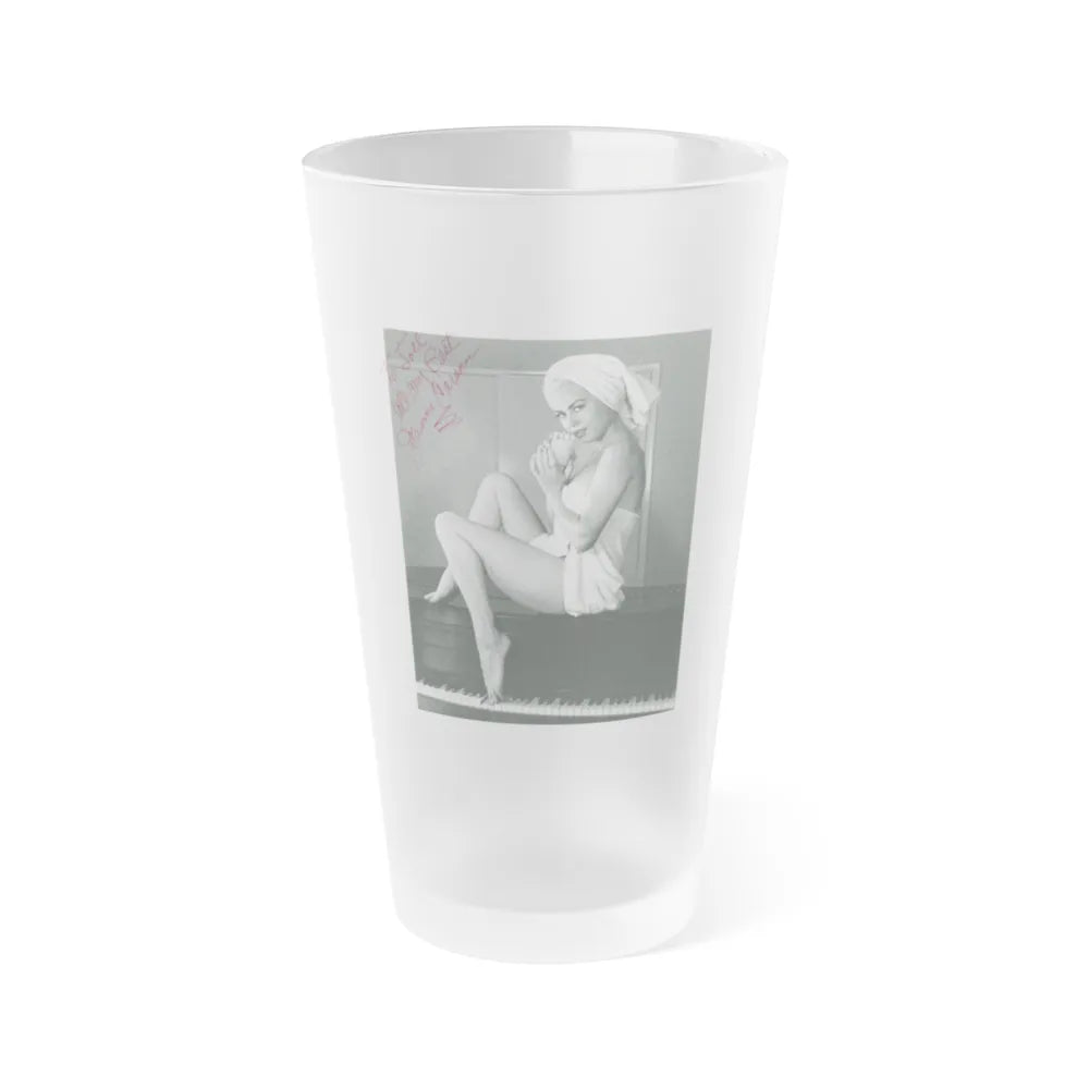 Jeanne Carmen #107 (Vintage Female Icon) Frosted Pint Glass 16oz-16oz-Frosted-Go Mug Yourself